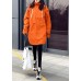 New orange duck down coat plus size womens parka hooded zippered Elegant coats