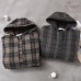 diy patchwork pockets fine hooded maxi coat green plaid tunic jackets