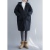 Black Pockets Fine Cotton Filled Hooded Winter Coats