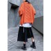 Aesthetic o neck orange knitwear casual winter knit blouse