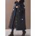 Casual trendy plus size winter coats black hooded thick zippered winter coats