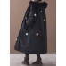 Casual trendy plus size winter coats black hooded thick zippered winter coats