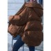 women Loose fitting snow jackets Jackets chocolate hooded zippered goose Down coat