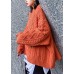 Aesthetic o neck orange knitwear casual winter knit blouse