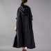 Luxury black Coats oversize hooded fashion trench coat Fine baggy Winter coat