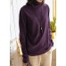 Women purple clothes For Women high neck trendy plus size knit sweat tops