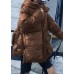 women Loose fitting snow jackets Jackets chocolate hooded zippered goose Down coat