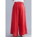 Summer ethnic wide-leg pants loose casual red trousers