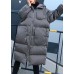 women trendy plus size winter jacket overcoat gray hooded zippered women parka