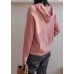 For Work pink knitted top hooded baggy trendy plus size knitwear