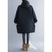 Black Pockets Fine Cotton Filled Hooded Winter Coats